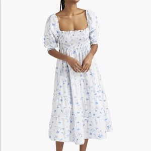 NWOT Hill House Nesli Nap Dress in Blue Botanical